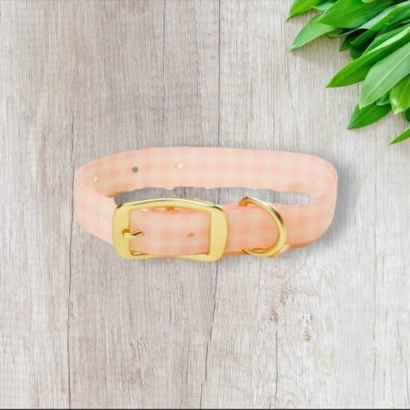 Bear & Ollie’s Pink Gingham Collar Small - Picture 1 of 2